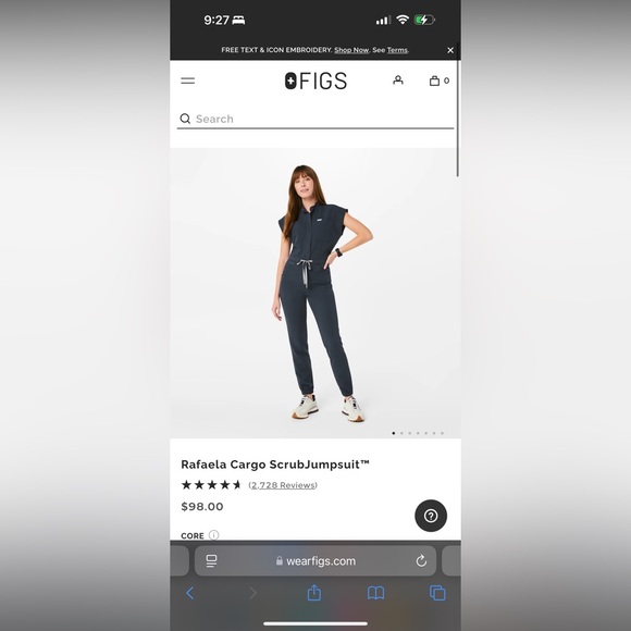 FIGS Rafaela Cargo ScrubJumpsuit - Picture 8 of 8